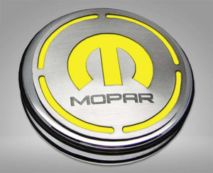 13pc Cap Cover Set w/Yellow "Mopar" Inlay for 08-23 Dodge Challenger 3.6L
