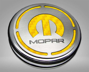 13pc Cap Cover Set w/Yellow Carbon Fiber Mopar for 08-23 Dodge Challenger 3.6L