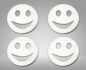 4pc Brushed Emblems w/Smile Emoji Style