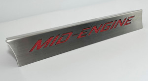 Rear Window Accent Trim w/Red Carbon Fiber "Mid-Engine" for 20-24 Chevy Corvette