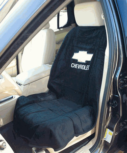 Seat Armour Black Terry Cloth Seat Cover w/Chevy Logo