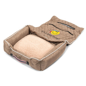 Seat Armour Tan Pet Bed w/Jeep Smiley Face Logo