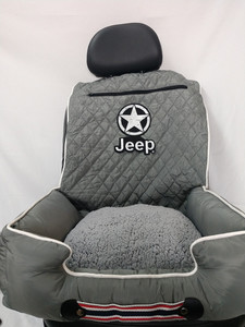 Seat Armour Grey Pet Bed w/Jeep Star Logo