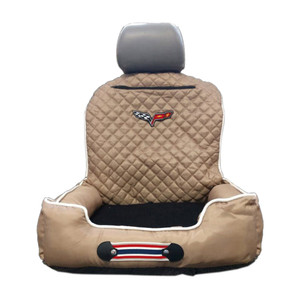 Seat Armour Tan Pet Bed w/Corvette C6 Logo