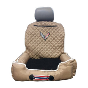 Seat Armour Tan Pet Bed w/Corvette C7 Logo