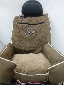 Seat Armour Tan Pet Bed w/Corvette C7 Emblem