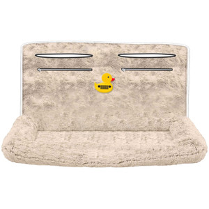 Seat Armour Tan Large Fur Pet Bed w/Jeep Duck Logo