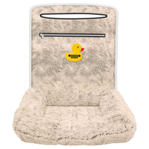 Seat Armour Tan Small Fur Pet Bed w/Jeep Duck Logo