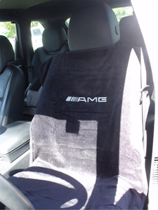 Seat Armour Black Terry Cloth Seat Cover w/AMG Logo