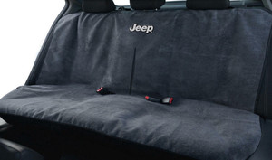 Seat Armour Black Terry Cloth Rear Seat Cover w/Jeep Lettering