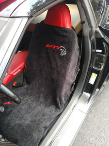 Seat Armour Black Terry Cloth Seat Cover w/SRT Hellcat Logo