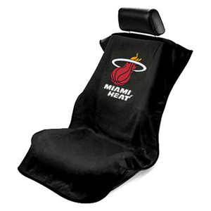 Seat Armour Black Terry Cloth Seat Cover w/NBA Miami Heat Logo