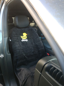 Seat Armour Black Terry Cloth Seat Cover w/Jeep Duck Logo