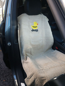 Seat Armour Tan Terry Cloth Seat Cover w/Jeep Duck Logo