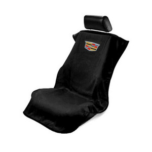 Seat Armour Black Terry Cloth Seat Cover w/Cadillac Logo