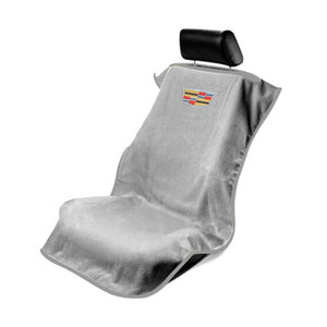 Seat Armour Grey Terry Cloth Seat Cover w/Cadillac Logo