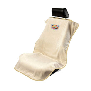 Seat Armour Tan Terry Cloth Seat Cover w/Cadillac Logo