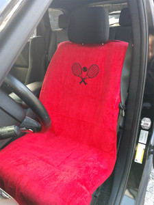 Seat Armour Red Terry Cloth Seat Cover w/Tennis Racquet Logo