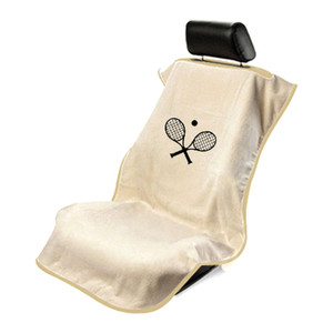 Seat Armour Tan Terry Cloth Seat Cover w/Tennis Racquet Logo
