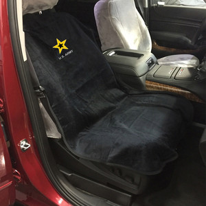 Seat Armour Black Terry Cloth Seat Cover w/US Army Logo