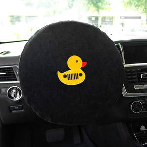 Seat Armour Black Terry Cloth Steering Wheel Cover w/Jeep Duck Logo