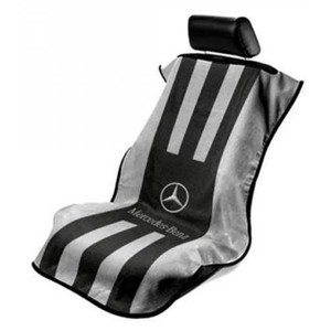 Seat Armour Black/Grey Terry Cloth Seat Towel w/Mercedes-Benz Design