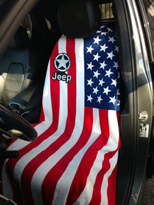 Seat Armour Terry Cloth Seat Towel w/Jeep Star Flag Design