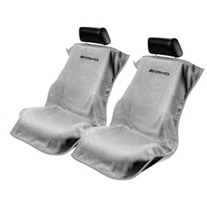 Seat Armour Grey Terry Cloth Set of 2 Seat Covers w/AMG Logo