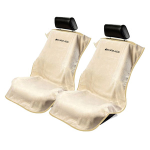 Seat Armour Tan Terry Cloth Set of 2 Seat Covers w/AMG Logo