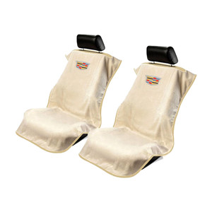 Seat Armour Tan Terry Cloth Set of 2 Seat Covers w/Cadillac Logo