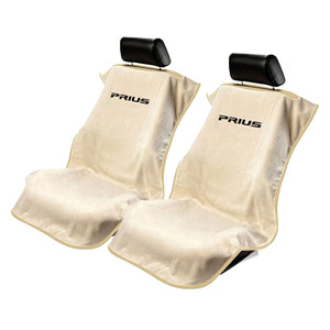 Seat Armour Tan Terry Cloth Set of 2 Seat Covers w/Prius Logo