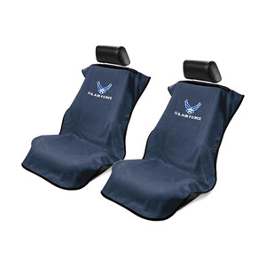 Seat Armour Blue Terry Cloth Set of 2 Seat Covers w/US Airforce Logo