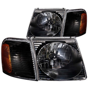 Black Clear Lens Crystal Headlight Set for 2003-2005 Ford Explorer Sport Trac