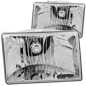 Chrome Clear Lens Crystal Headlight Set for 1993-1998 Jeep Grand Cherokee