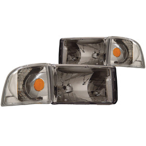 Chrome Clear Lens Crystal Headlight Set for 1994-2002 Dodge Ram 3500