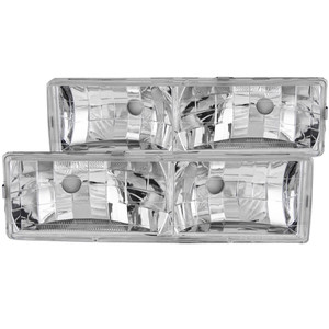 Chrome Clear Lens Crystal Headlight Set for 1988-2000 GMC C/K