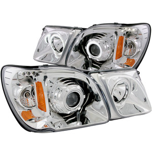 Chrome Clear Lens Headlight Assembly w/Halo for 98-07 Lexus LX470 w/o HID [CCFL]