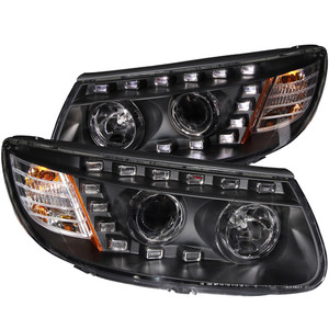 Black Clear Lens Projector Headlight Set for 2007 Hyundai Santa Fe