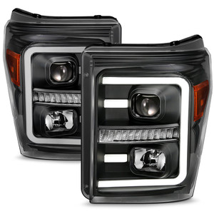 Black Clear Lens Projector Headlight Set for 2011-2016 Ford F-250 Super Duty