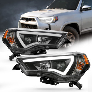 Black Clear Lens Projector Headlight Set for 2014-2021 Toyota 4Runner