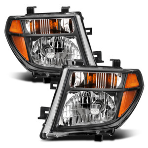 Black Clear Lens Crystal Headlight Set for 2005-2008 Nissan Frontier