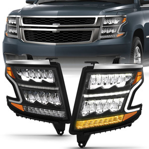Black Clear Lens LED Crystal Headlight for 2015-2020 Chevrolet Tahoe