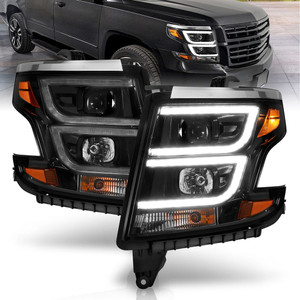 Black Clear Lens Projector Headlight Set for 2015-2020 Chevrolet Tahoe