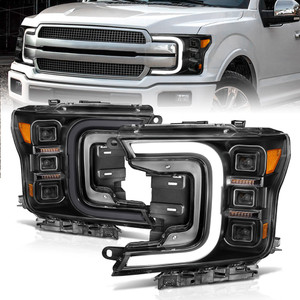 Black Clear Lens LED Projector Headlight for 2018-2020 Ford F-150