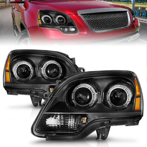 Black Clear Lens Projector Headlight Set for 2007-2012 GMC Acadia