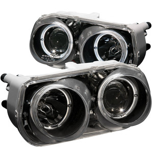 Black Clear Lens Projector Headlight Set w/Halo for 1994-1997 Acura Integra