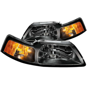 Black Clear Lens Crystal Headlight Set for 1999-2004 Ford Mustang