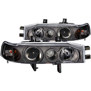 Black Clear Lens Projector Headlight Set for 1990-1993 Honda Accord