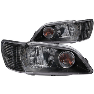 Black Clear Lens Crystal Headlight Set for 2002-2003 Mitsubishi Lancer