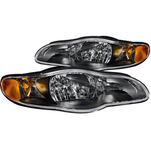 Black Clear Lens Crystal Headlight Set for 2000-2005 Chevrolet Monte Carlo